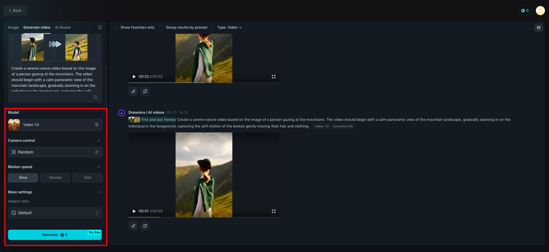 converter image to video online settings