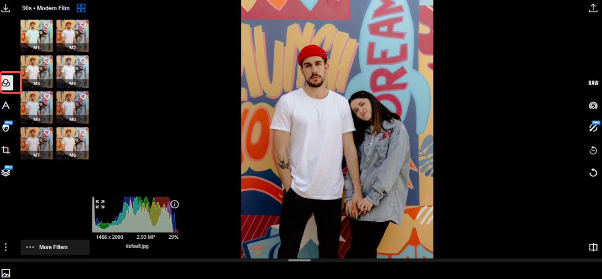 Apply filters to the image