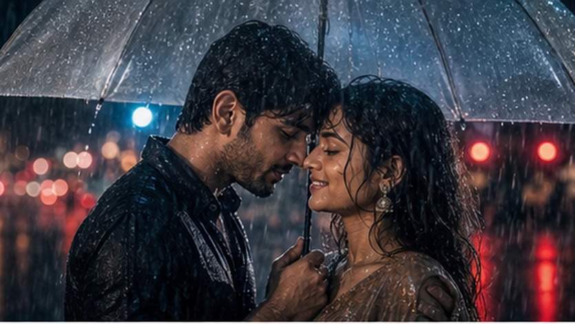 AI Rain Couple Photo Editing Prompts example 1