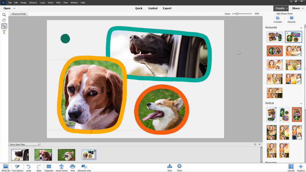 Customize and export a photo collage