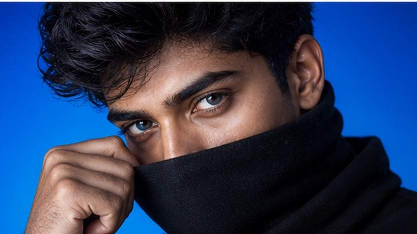 Blauer Hintergrund Augen Fotobearbeitung Aufforderungen Beispiel 5