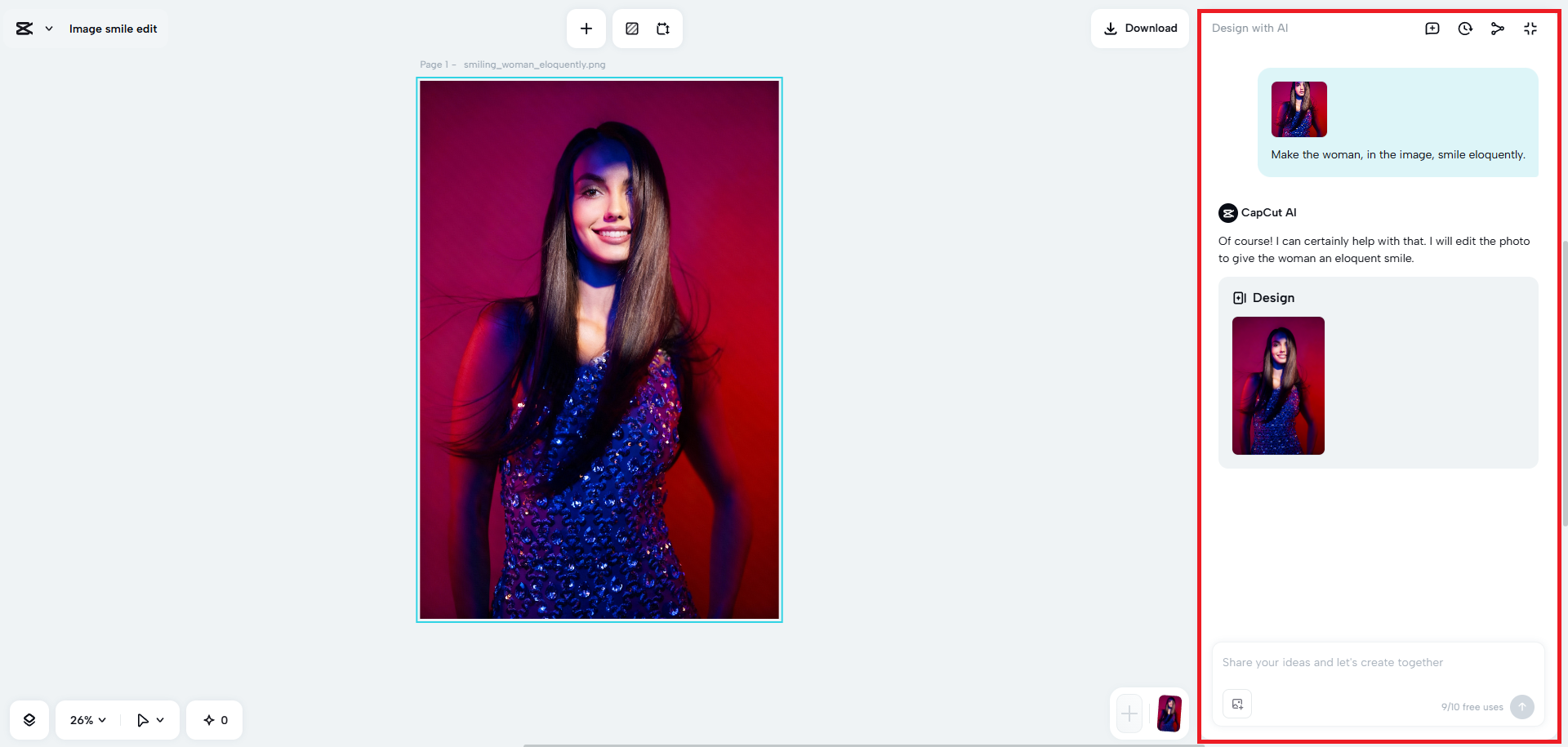 Refine your image using AI prompts