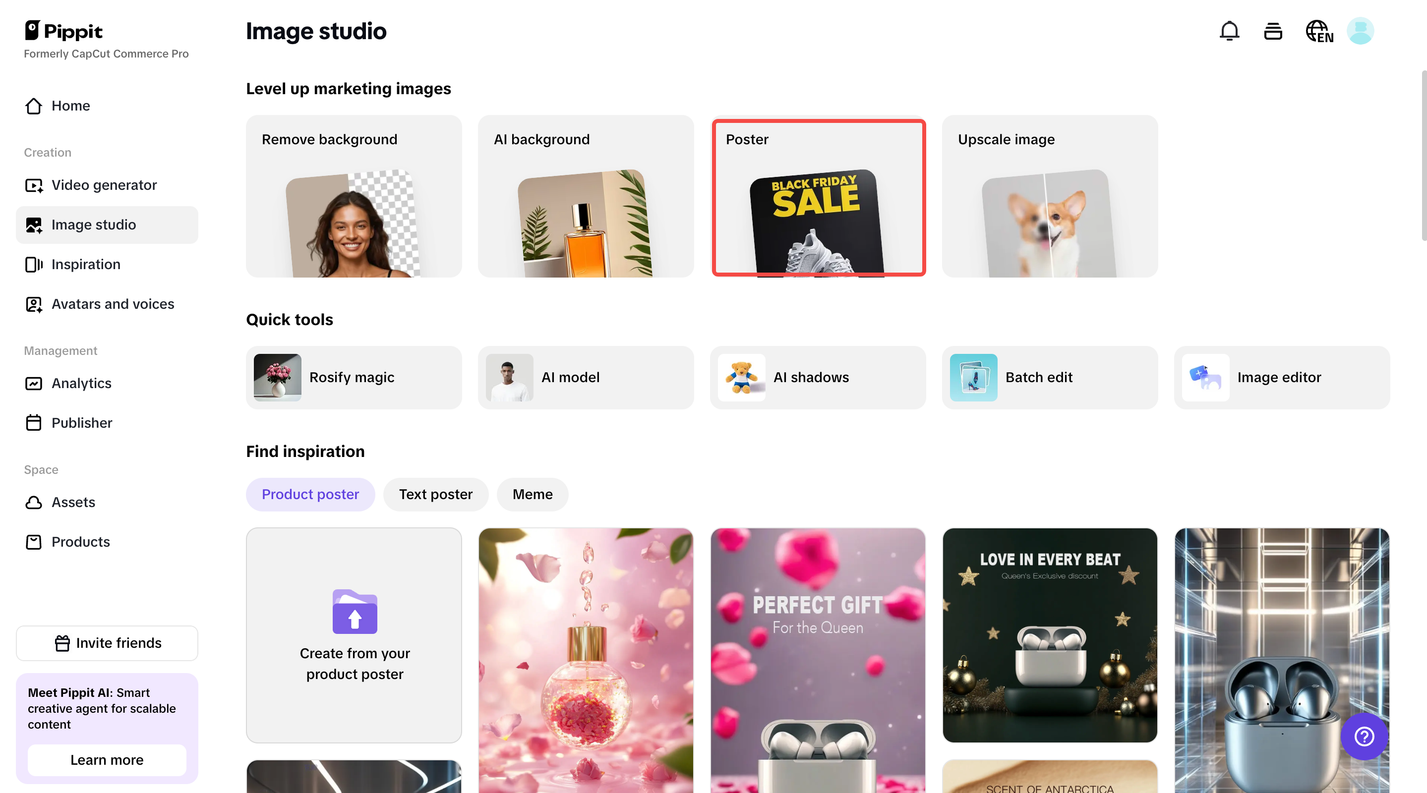 Select the Poster feature