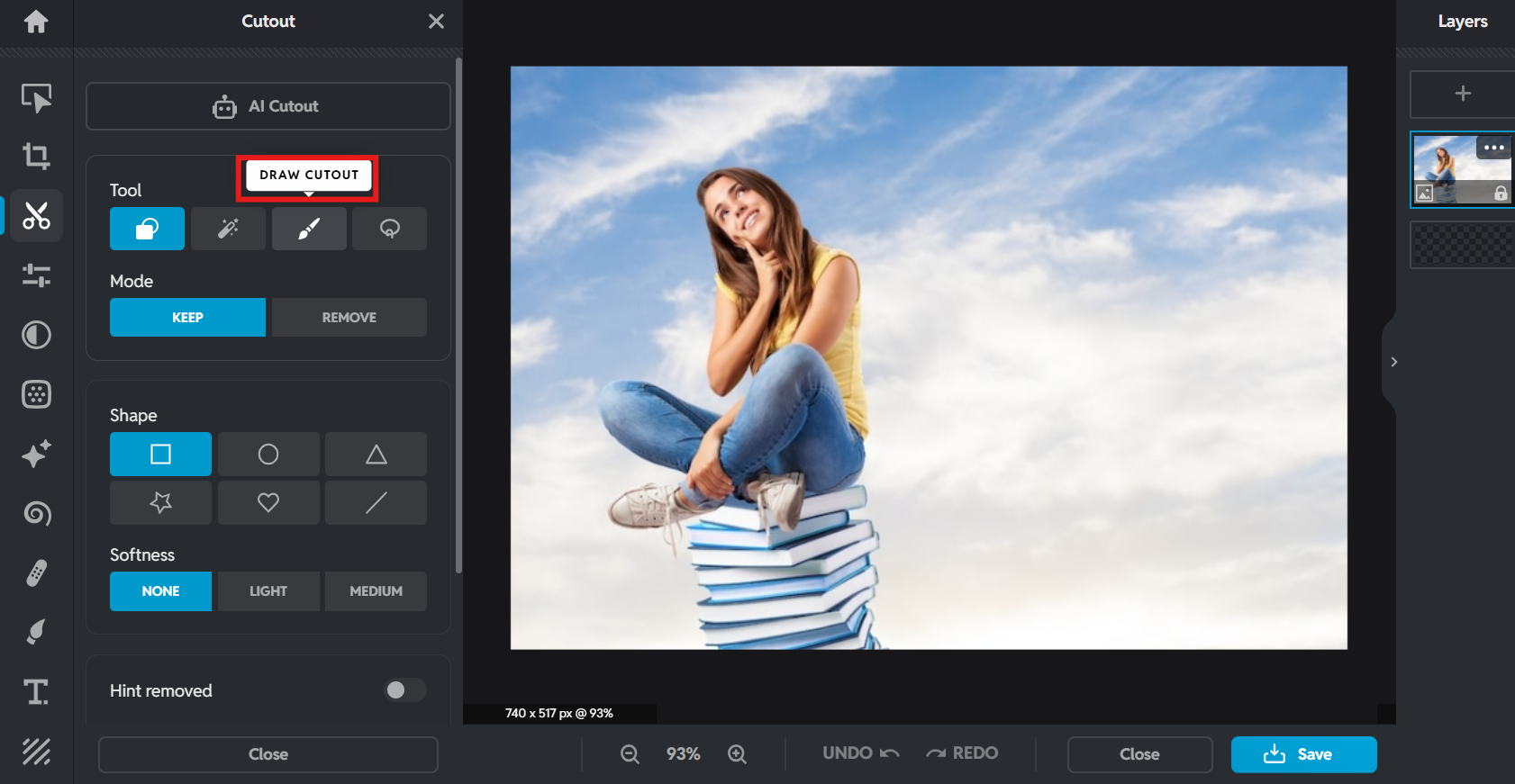 Utilizzare lo strumento ritaglio