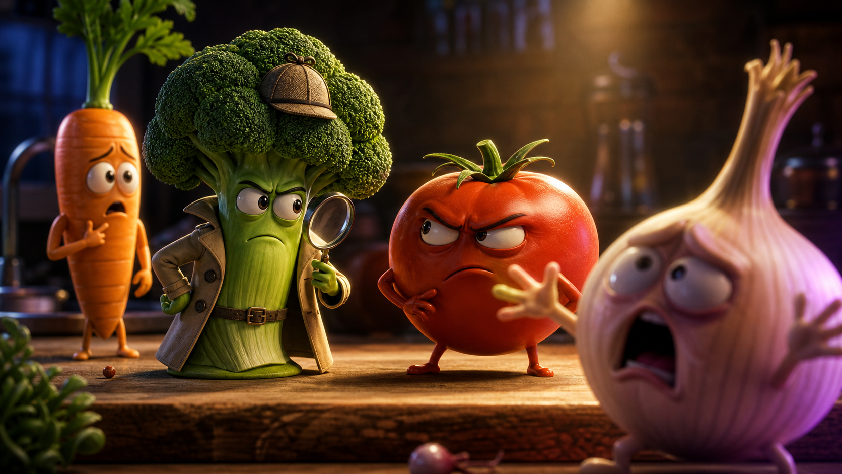 AI vegetable story drama prompt result