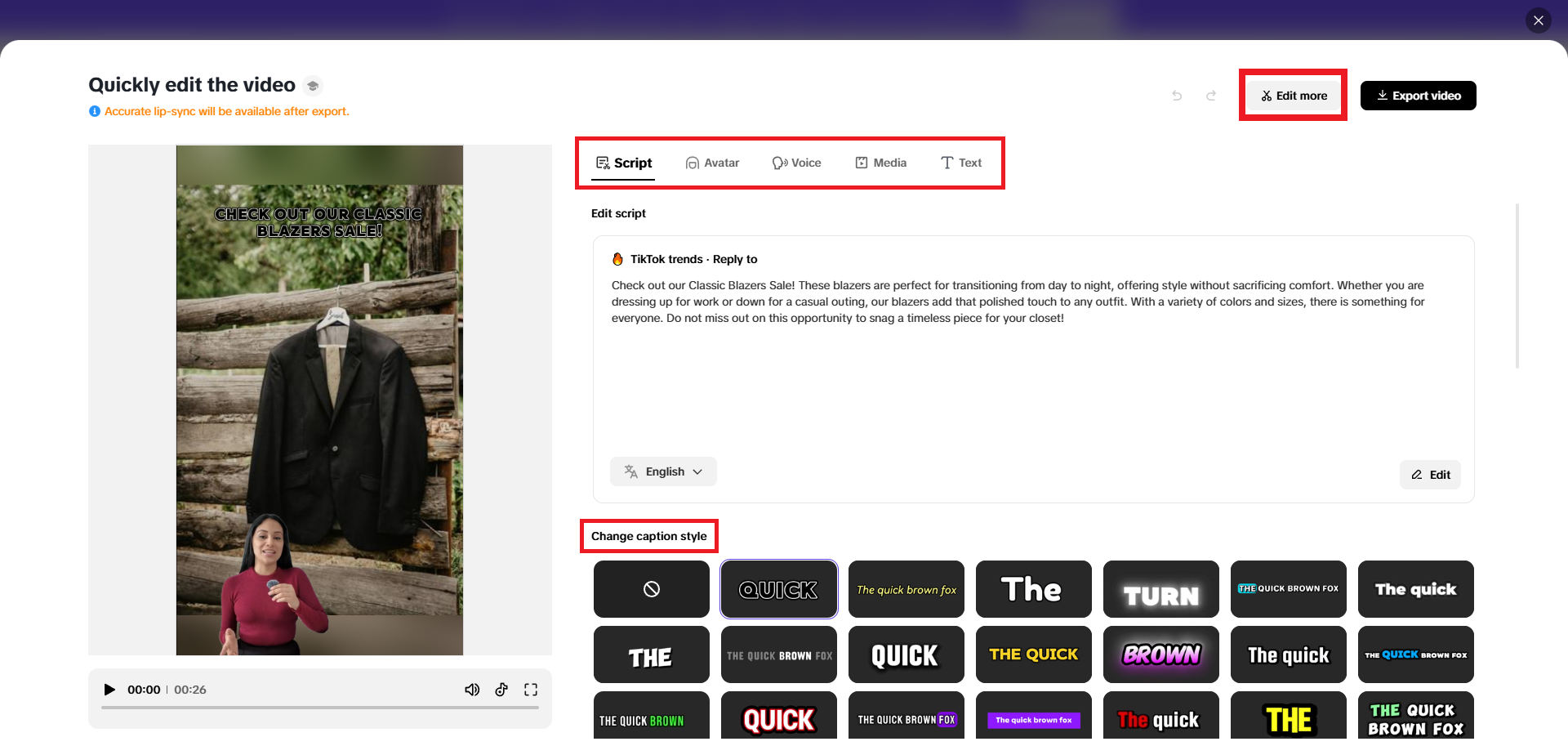 Perform any quick edits