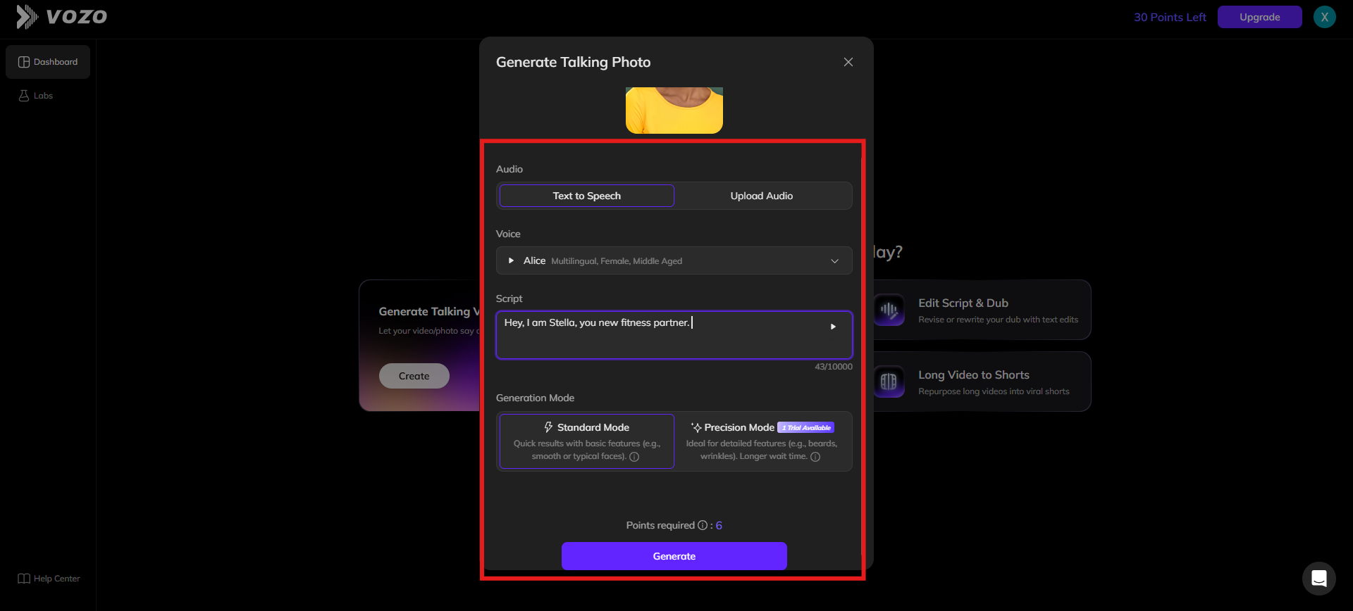 Add a script and generate