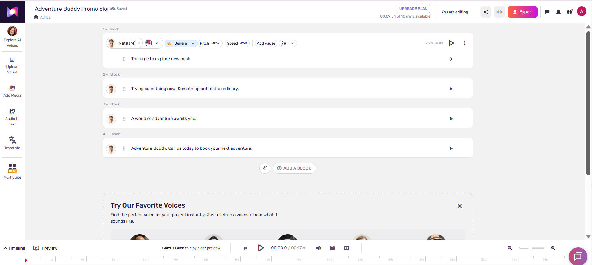 Narração de audiobook com IA gratuito