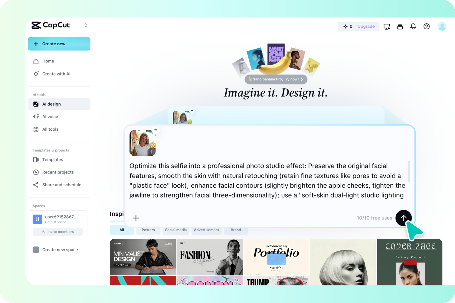 Upload image and provide initial prompt