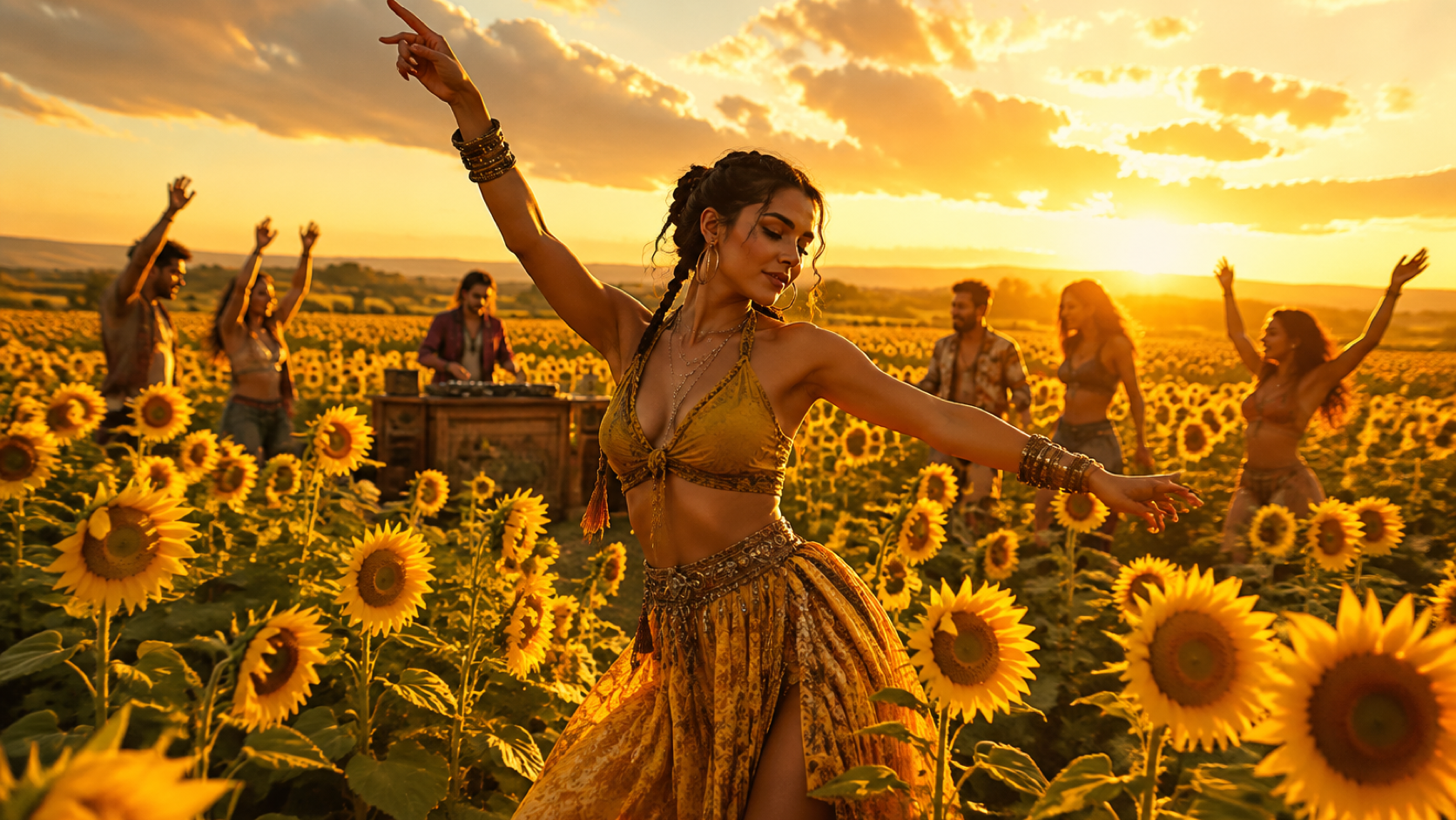 Sunflower Remix Video hero image created for Dreamina