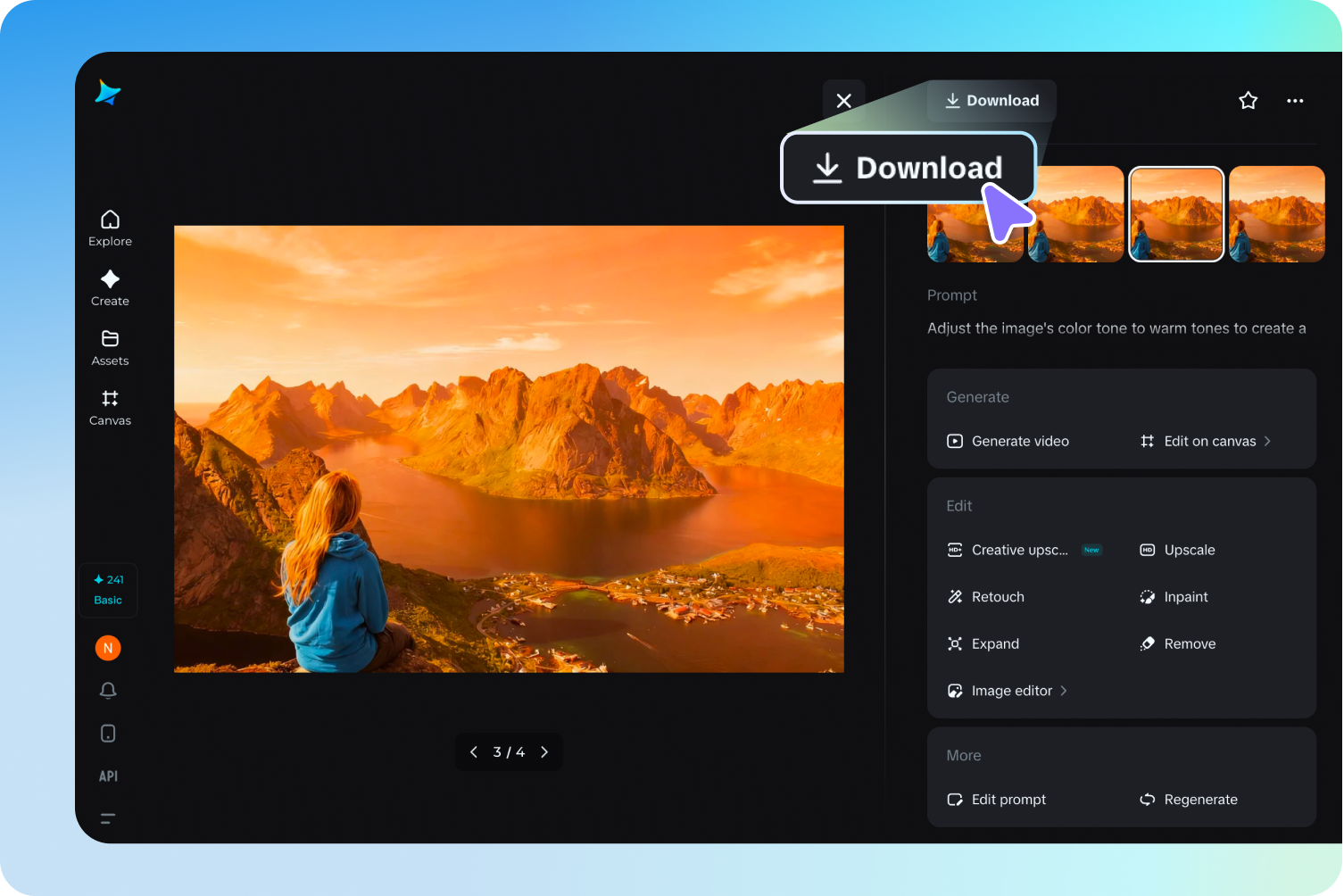 Edit and download the perfect-hued image