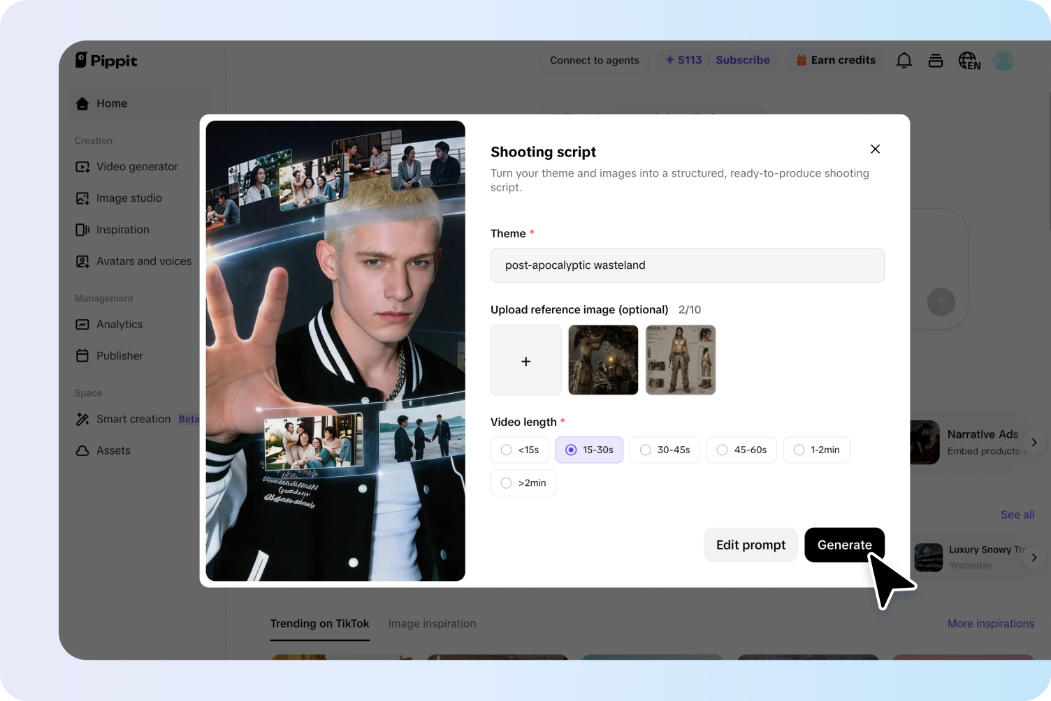 Step 1: Add your movie idea in Shooting Script