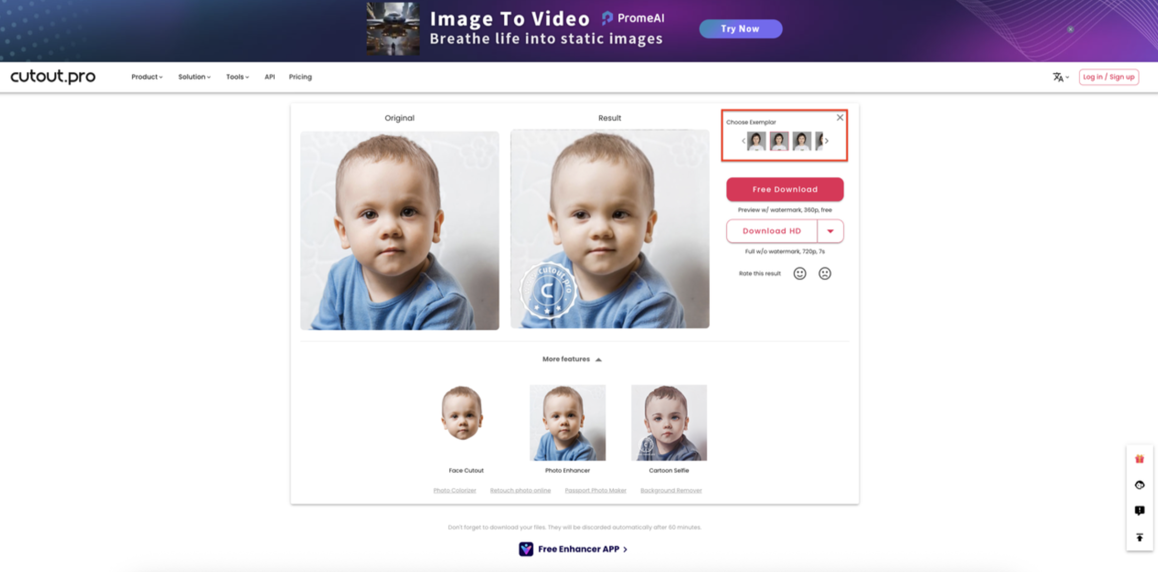 Cutout.Pro interface