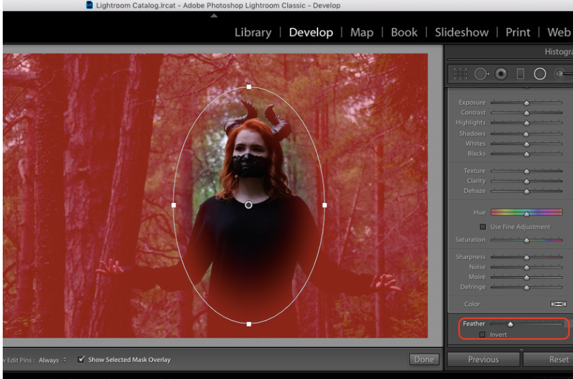 Создание виньетки в Lightroom с помощью радиального фильтра