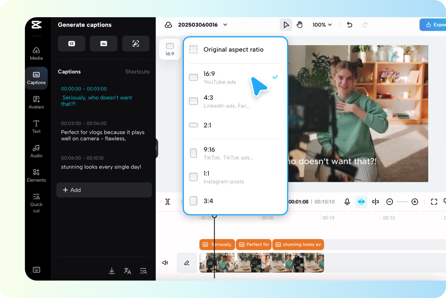 Adjust Settings and Start Transcription