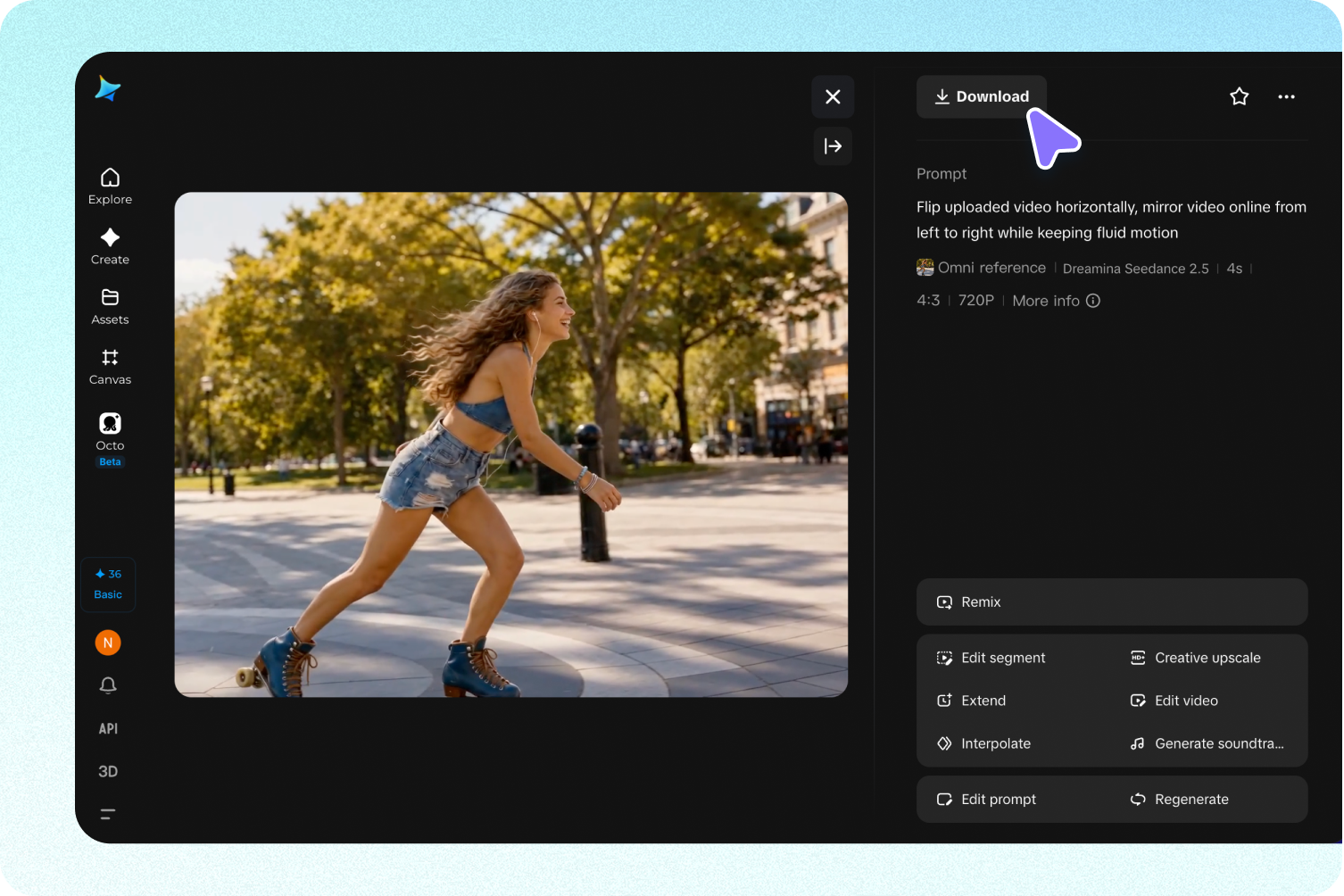 Prévisualiser les clips retournés et exporter en HD