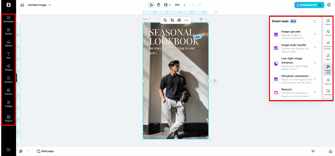 Editor de imagens no Pippit
