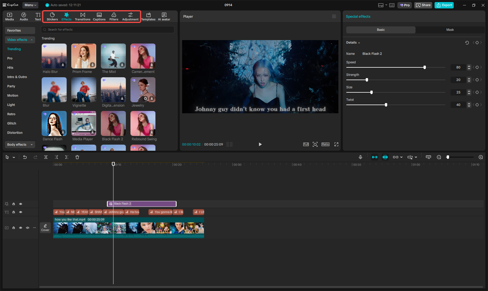 Apply stickers, filters, etc. to the video