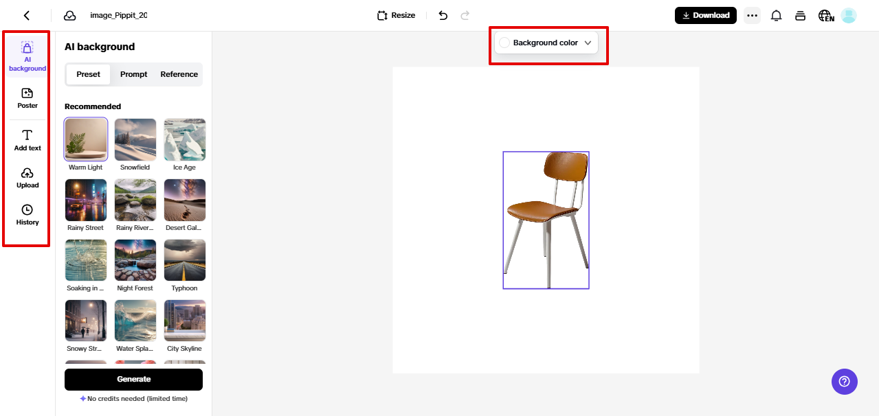 paglikha ng mga larawan ng produkto gamit ang Pippit