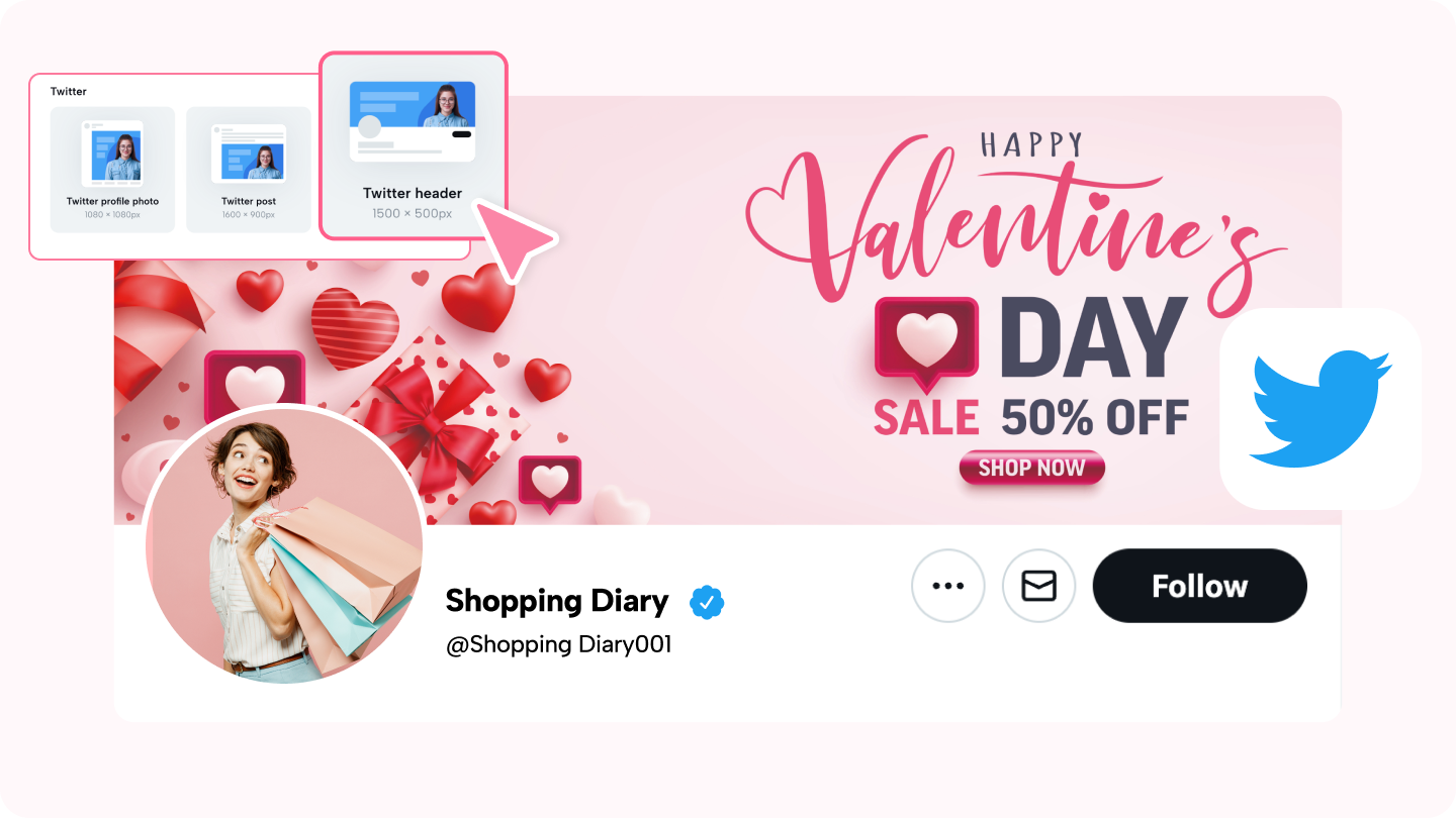 Twitter header size