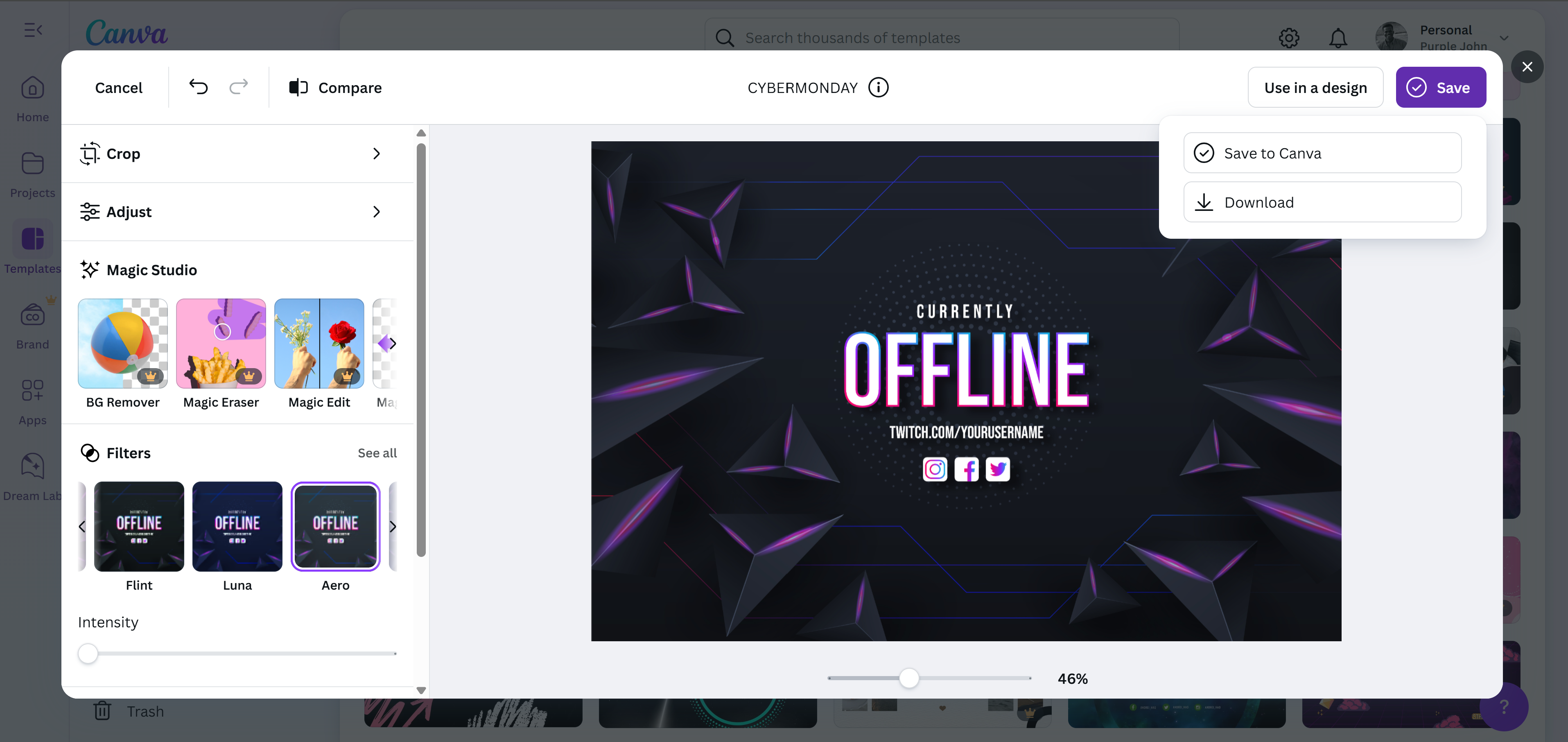 Create banner for Twitch with Freepik