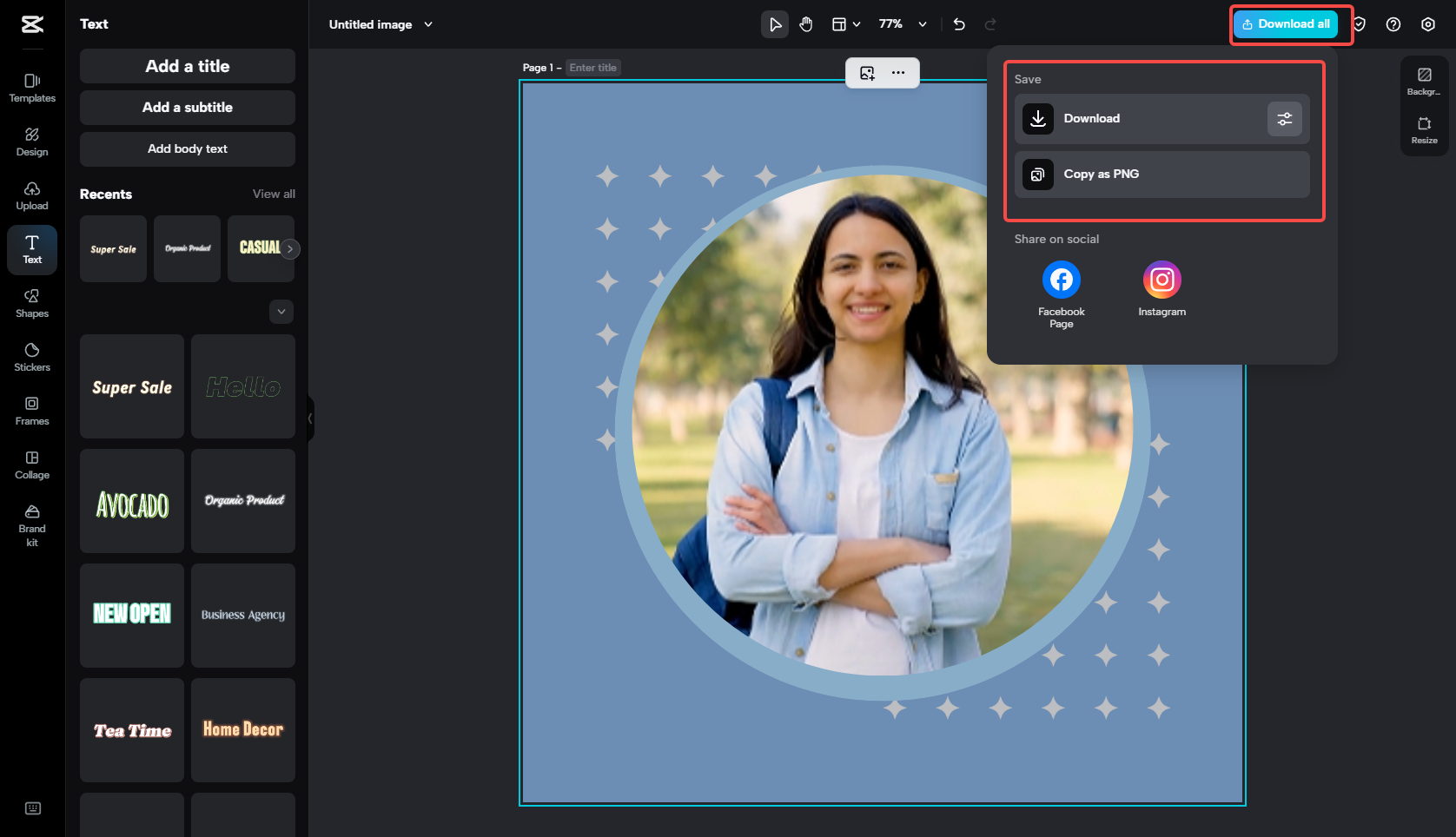 Exporta la imagen de perfil de LinkedIn