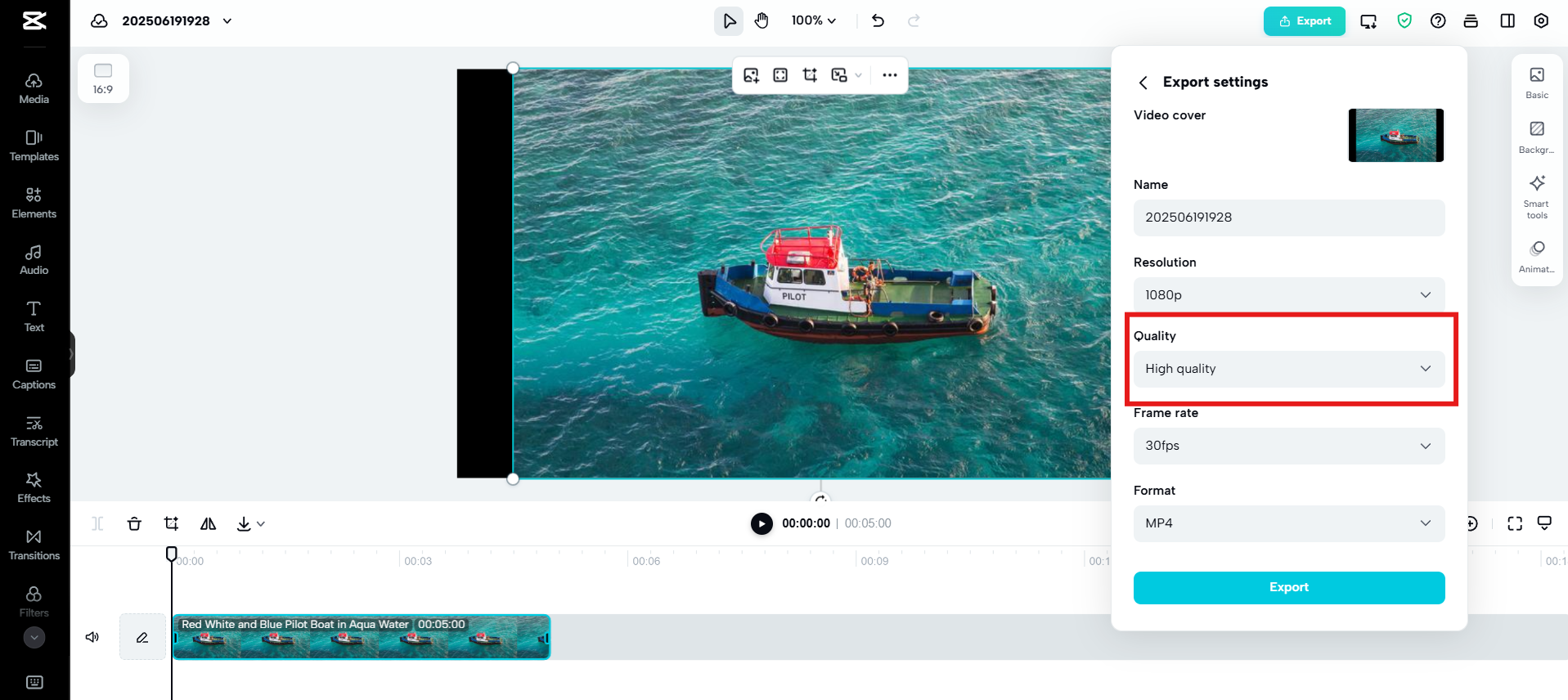 High-quality export options