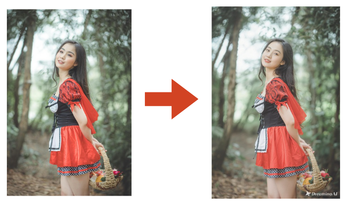 Imagen que muestra una imagen de alta resolución después de usar un escalador de imagen de IA en Dreamina