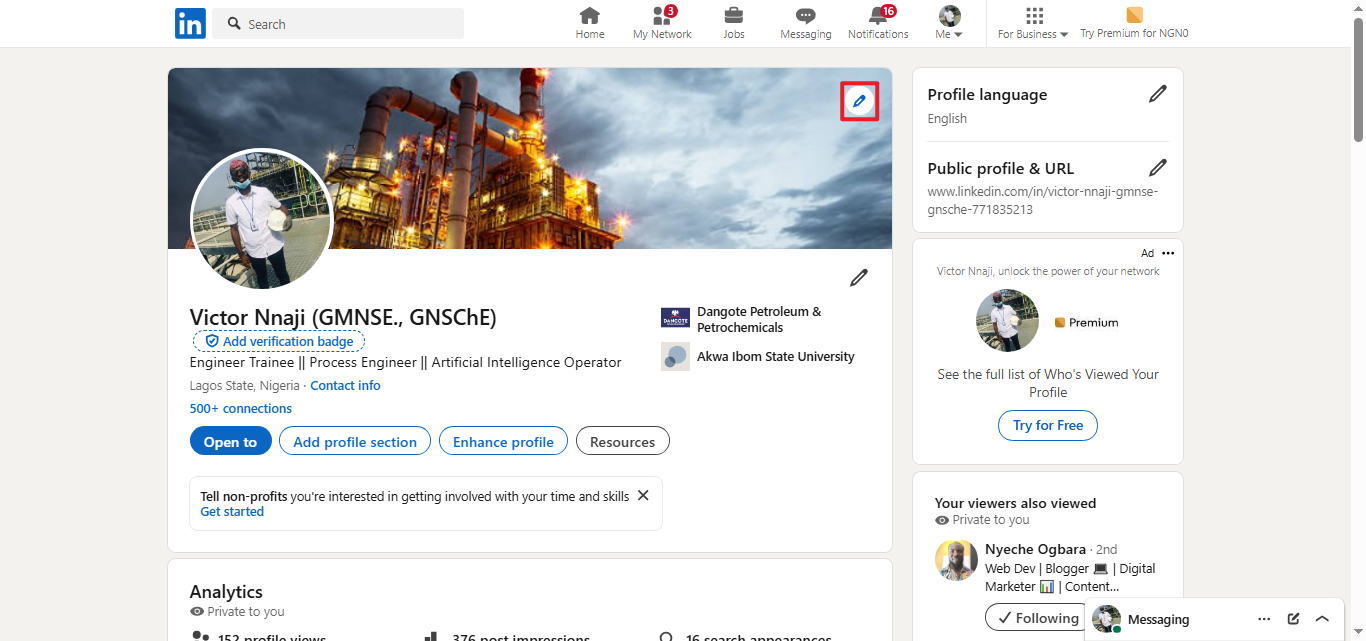 Crear nuevo enlace en la foto de fondo