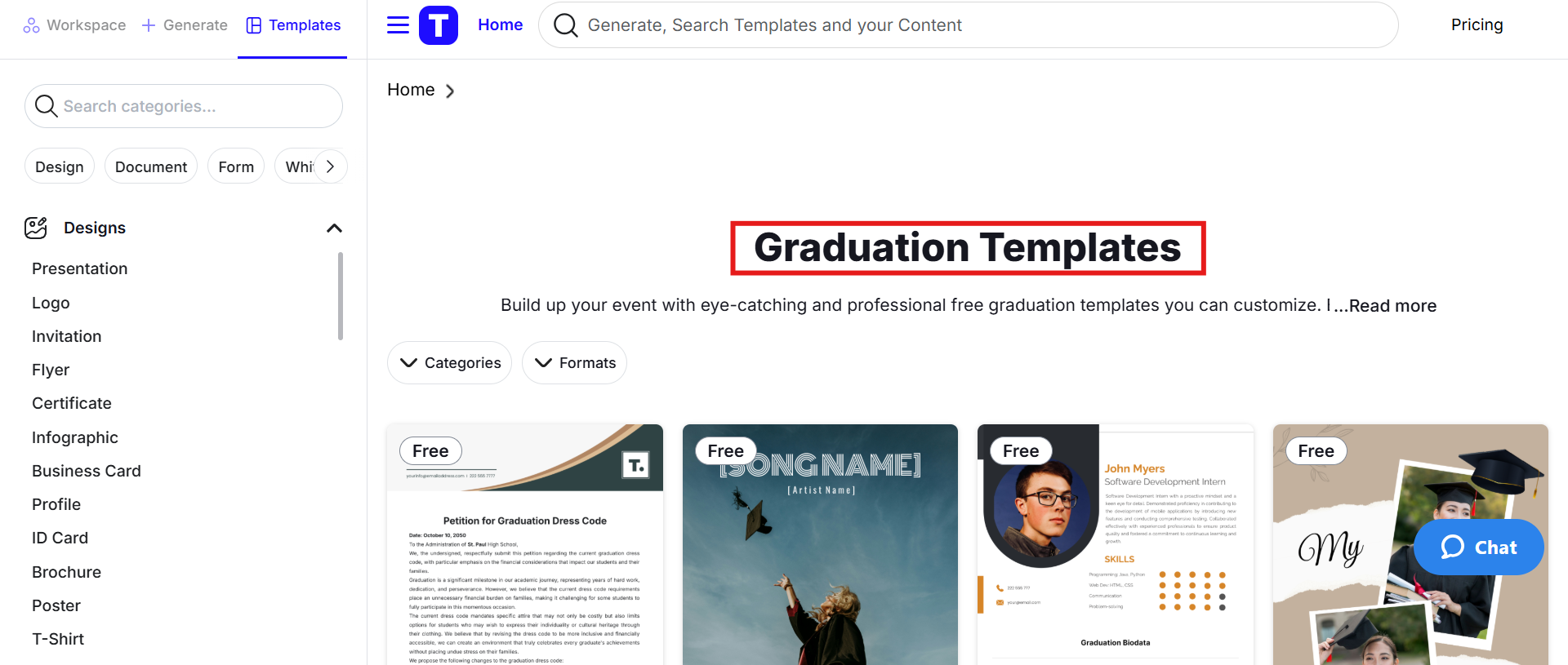 Leta efter redigerbara gratis mallar för examensinbjudan för ord