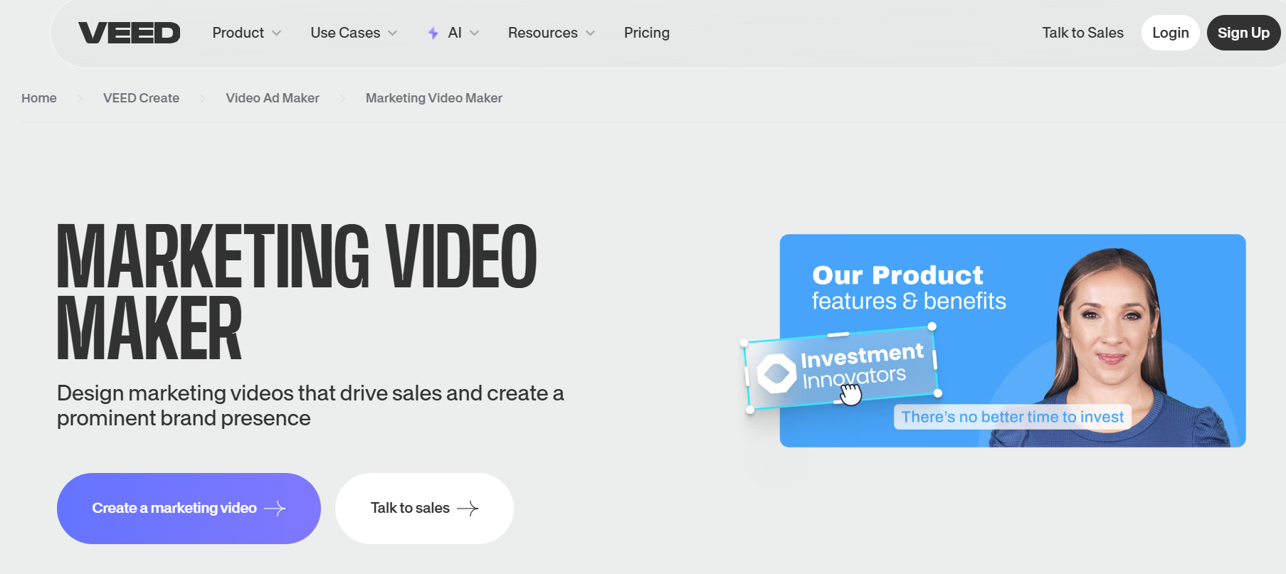 Create a video for marketing with Veed.io