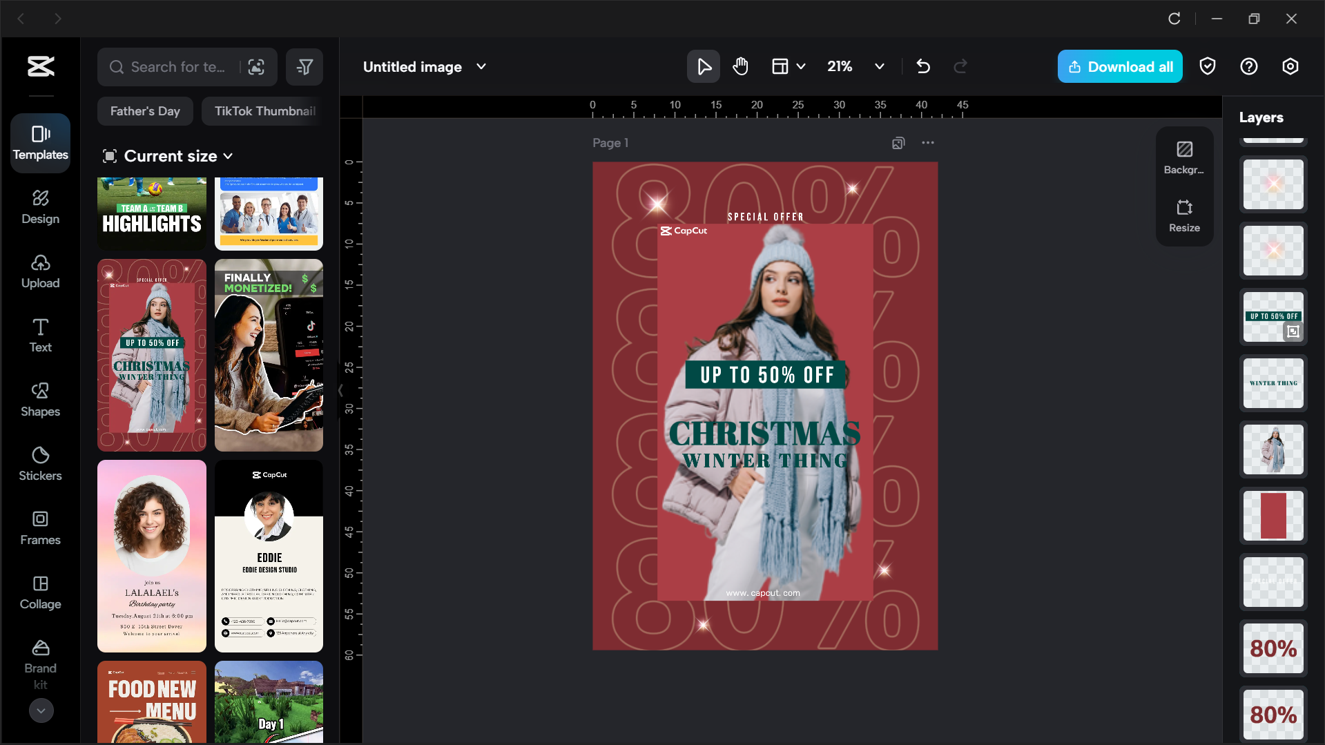 Editing interface of the CapCut desktop video editor