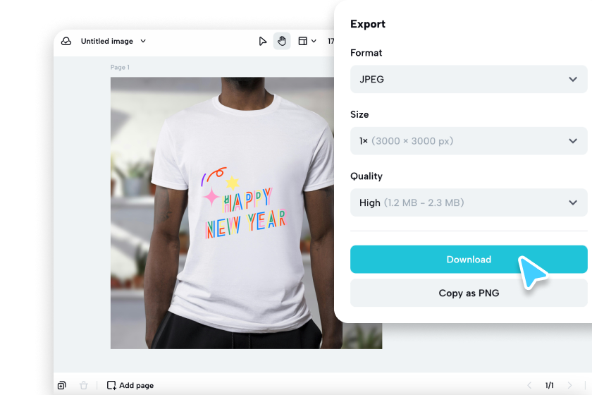 Download and share your merchandise design