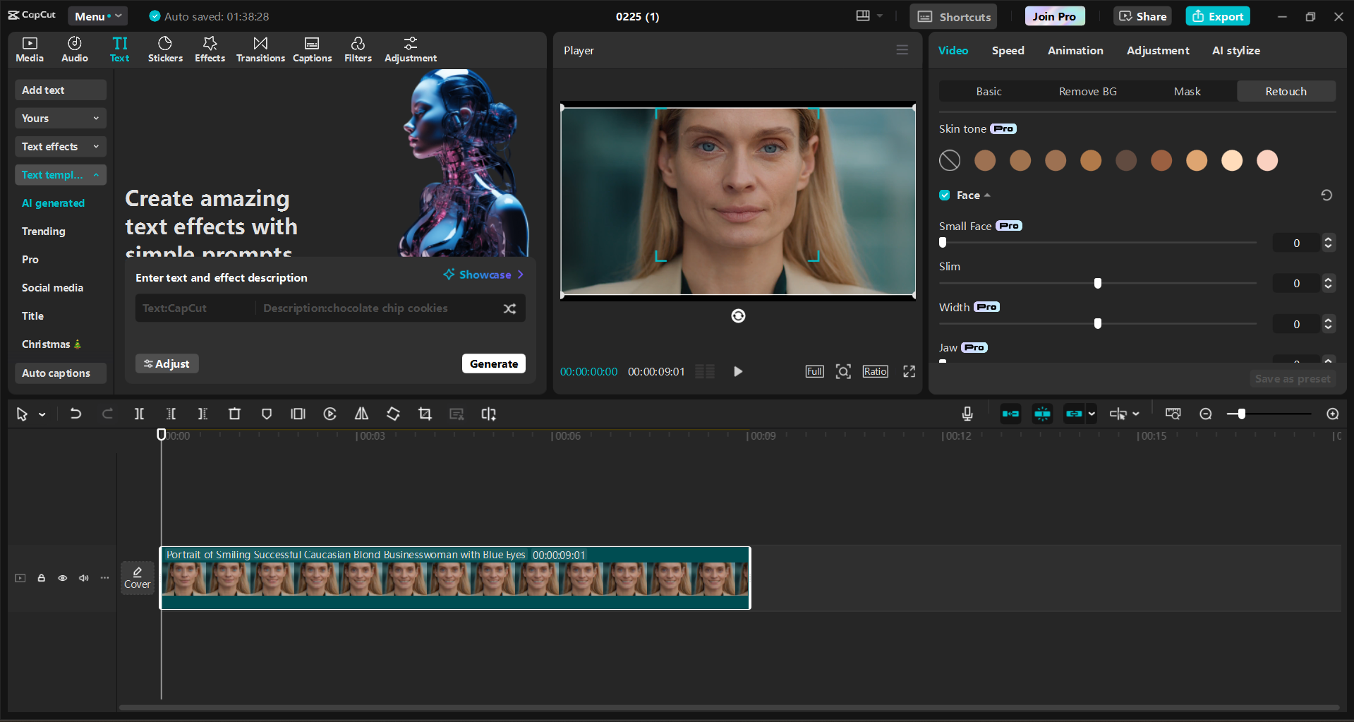 CapCut masaüstü video düzenleyicisinin arayüzü - benzersiz video içeriği oluşturmanın hızlı bir yolu