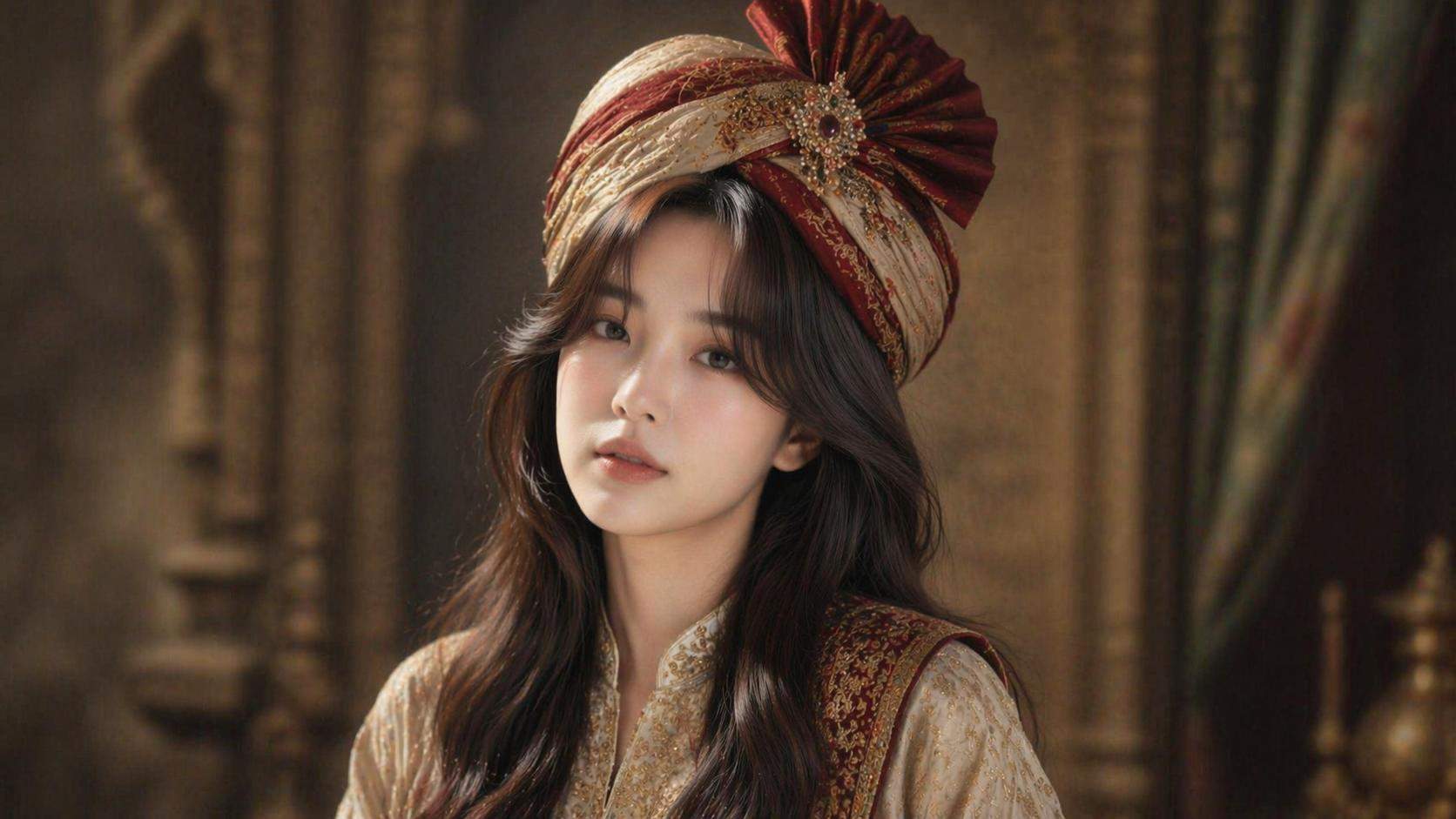 Dreamina virtual pagdi try on prompt example 6: Traditional portrait look