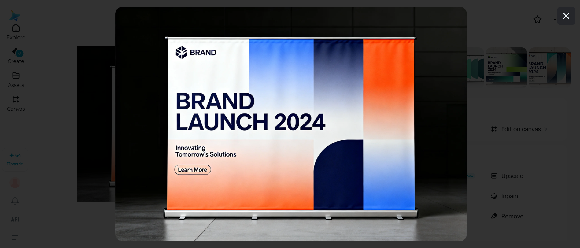 Ideia de design para banner roll-up: Layouts baseados nas cores da marca.