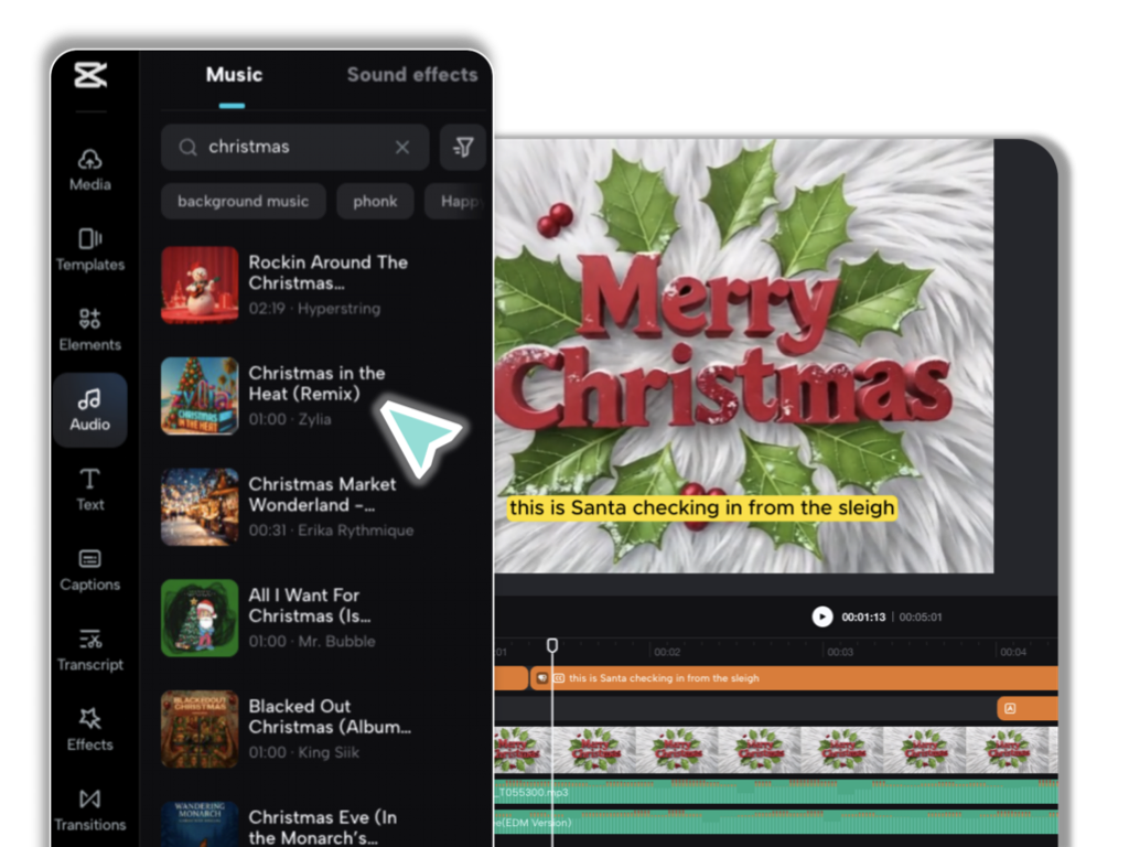 تحرير الفيديو الخاص بك عيد الميلاد