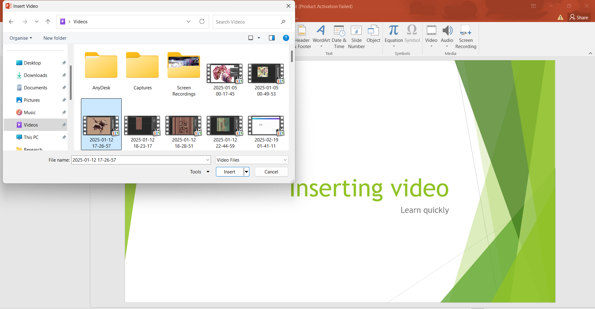 Elige un video del dispositivo.