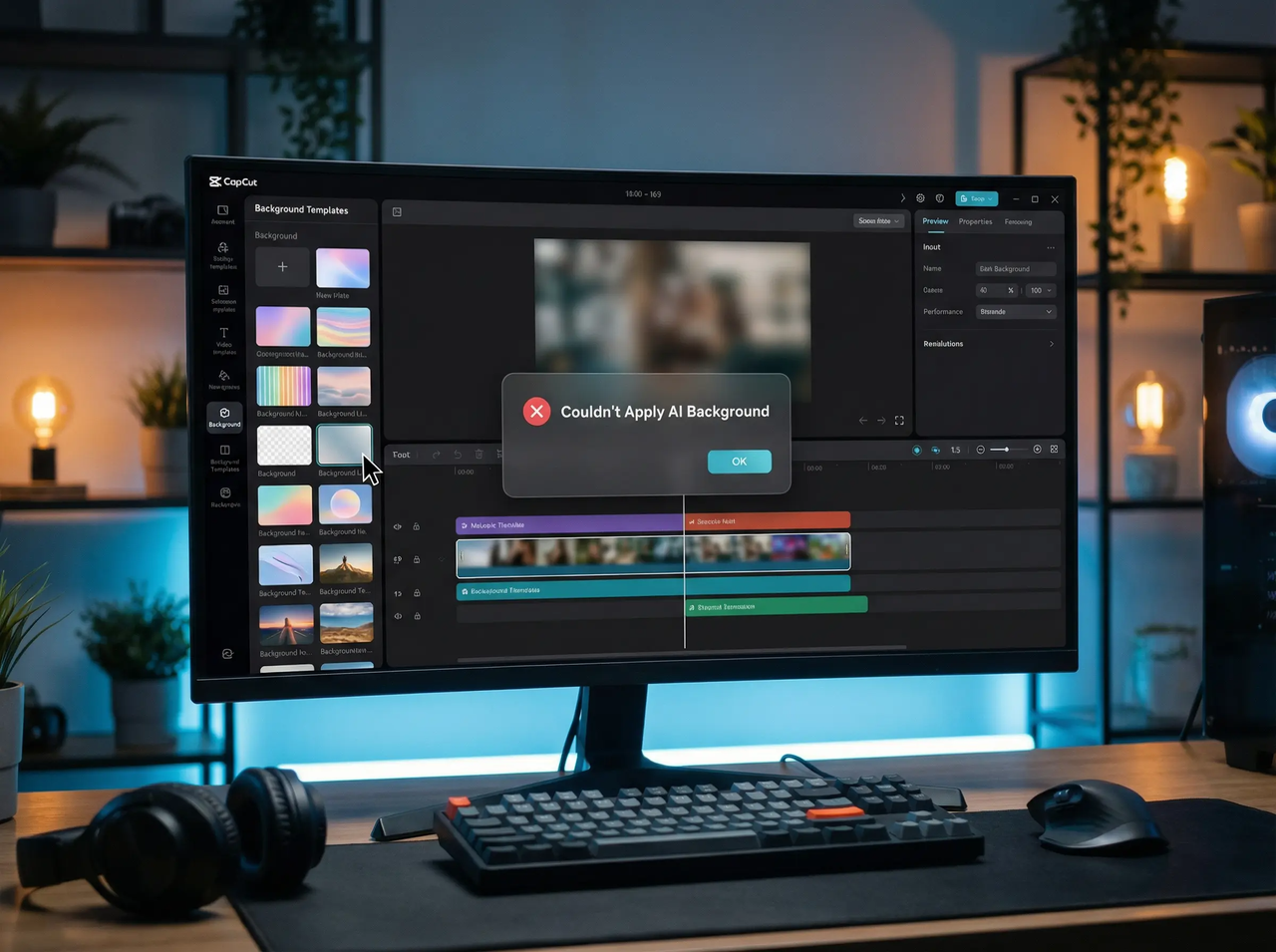 couldn't apply AI background