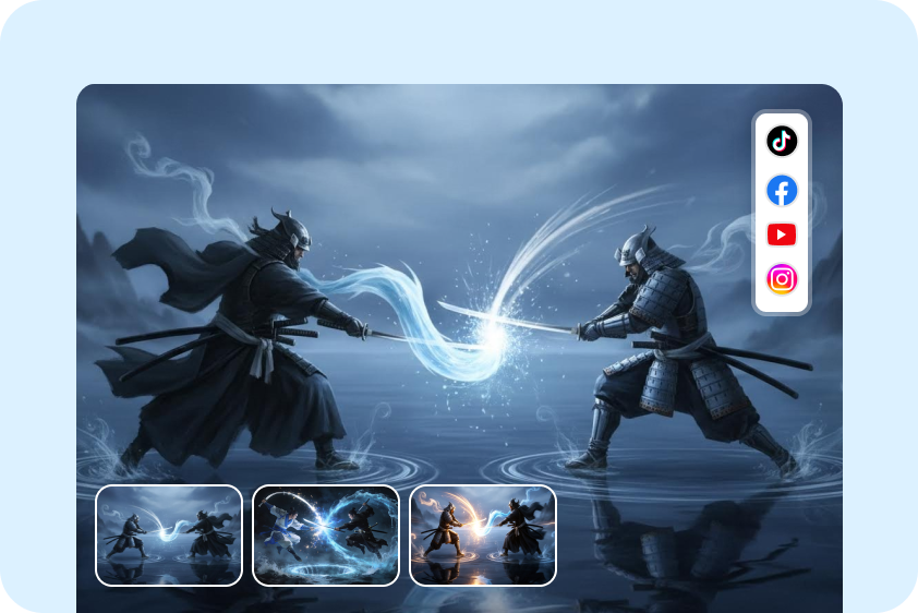  Filmy AI kung fu w mediach społecznościowych