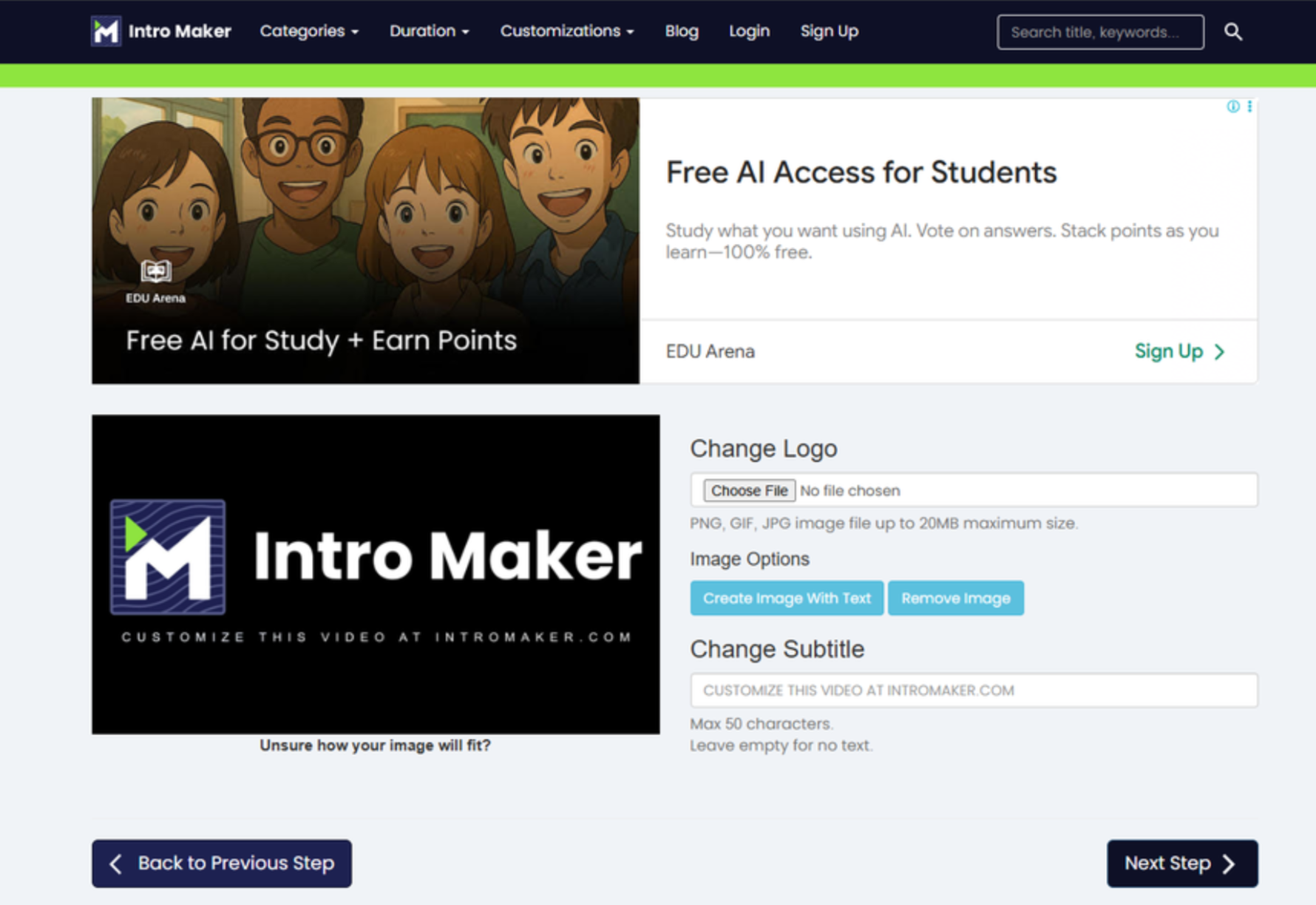 Interface of IntroMaker - the most liked Free Fire gaming intro maker