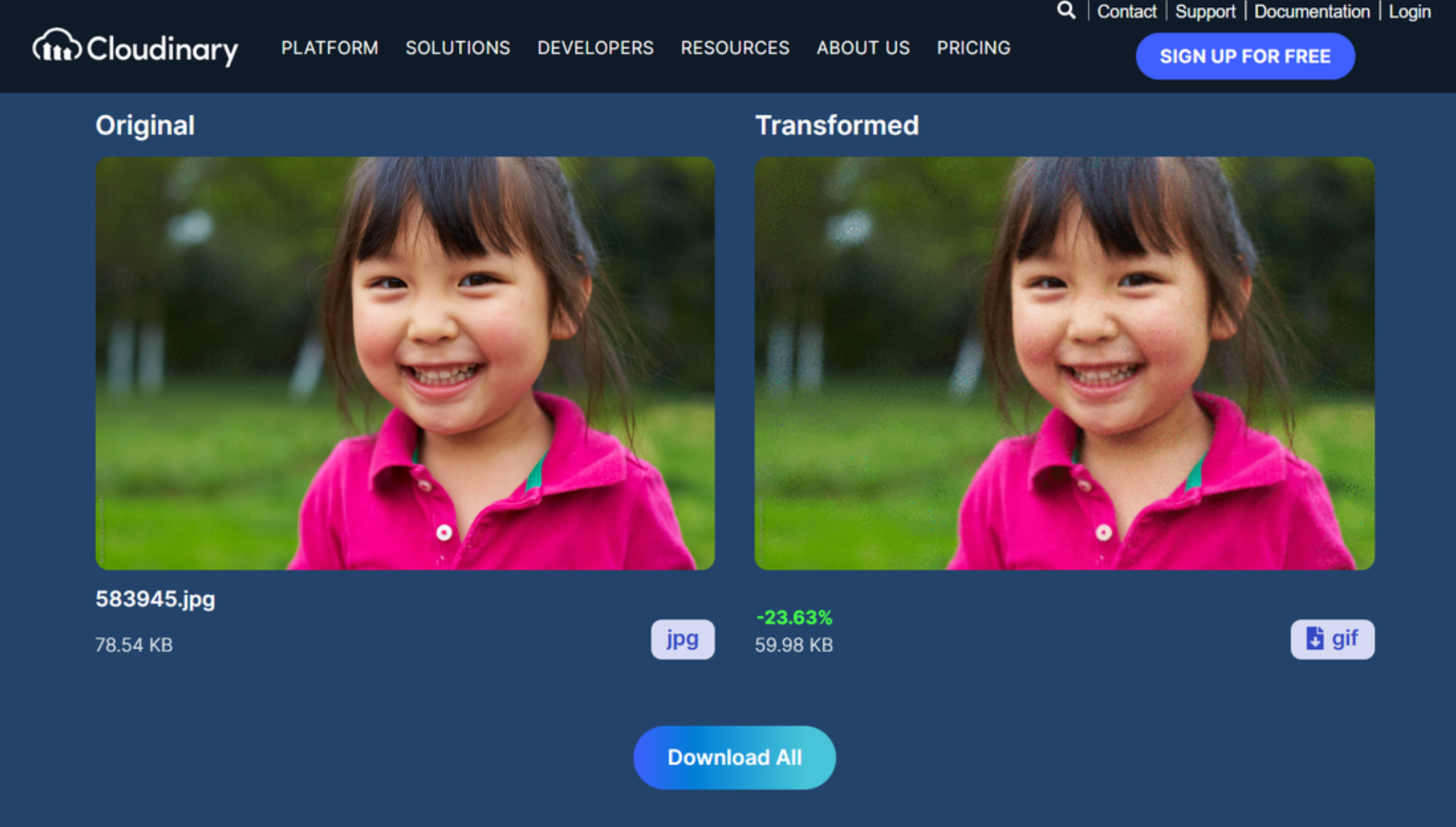 Cloudinary - the best tool to convert pictures to GIFs