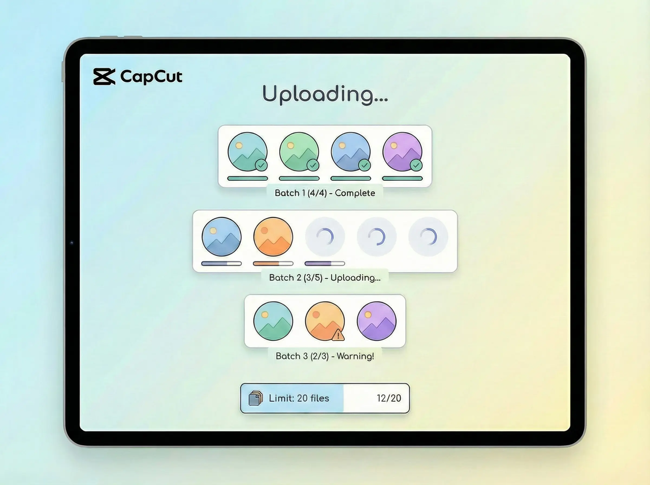 limit to uploading images in batches