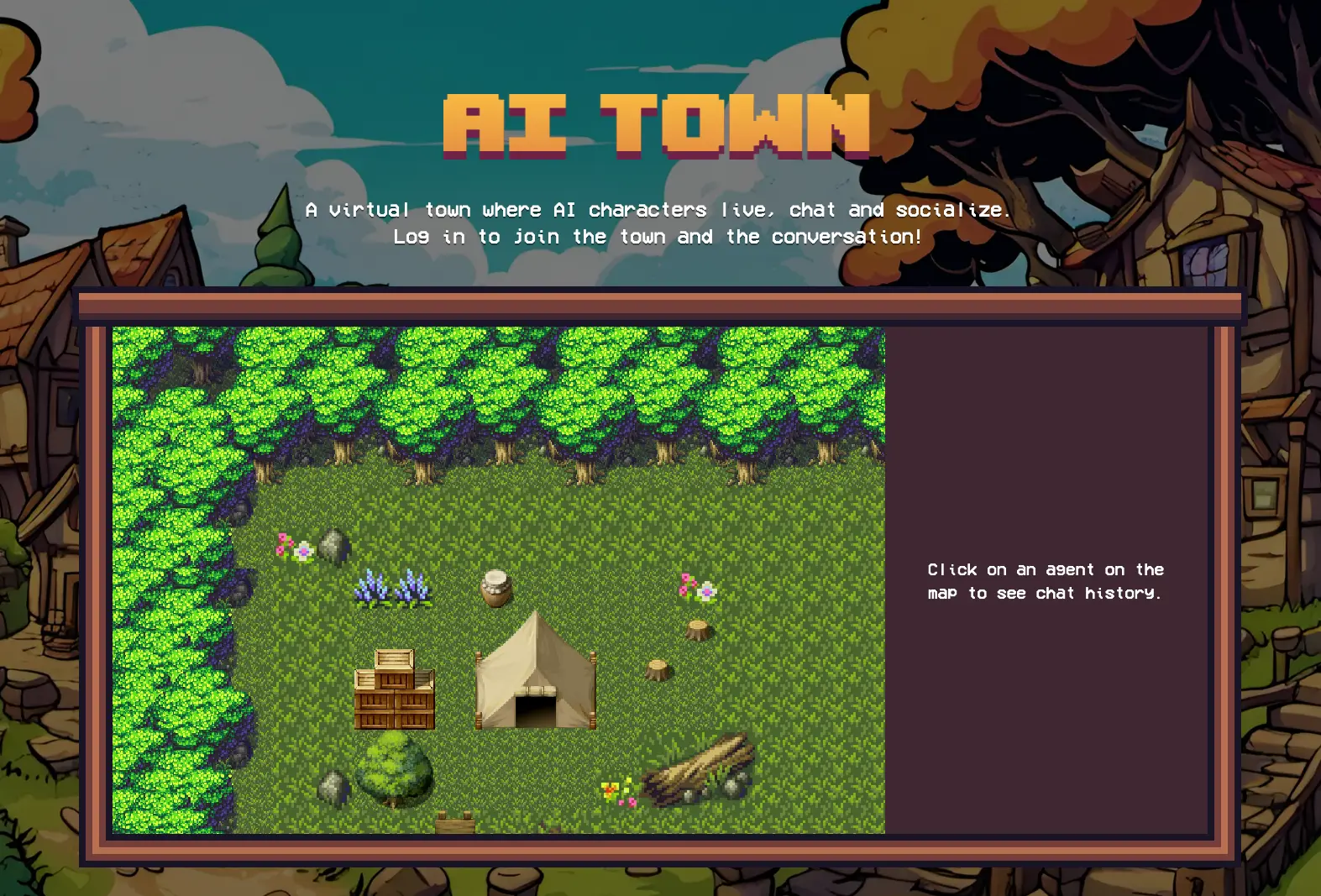 AI Town интерактивная генеративная видеоигра с искусственным интеллектом с умными персонажами