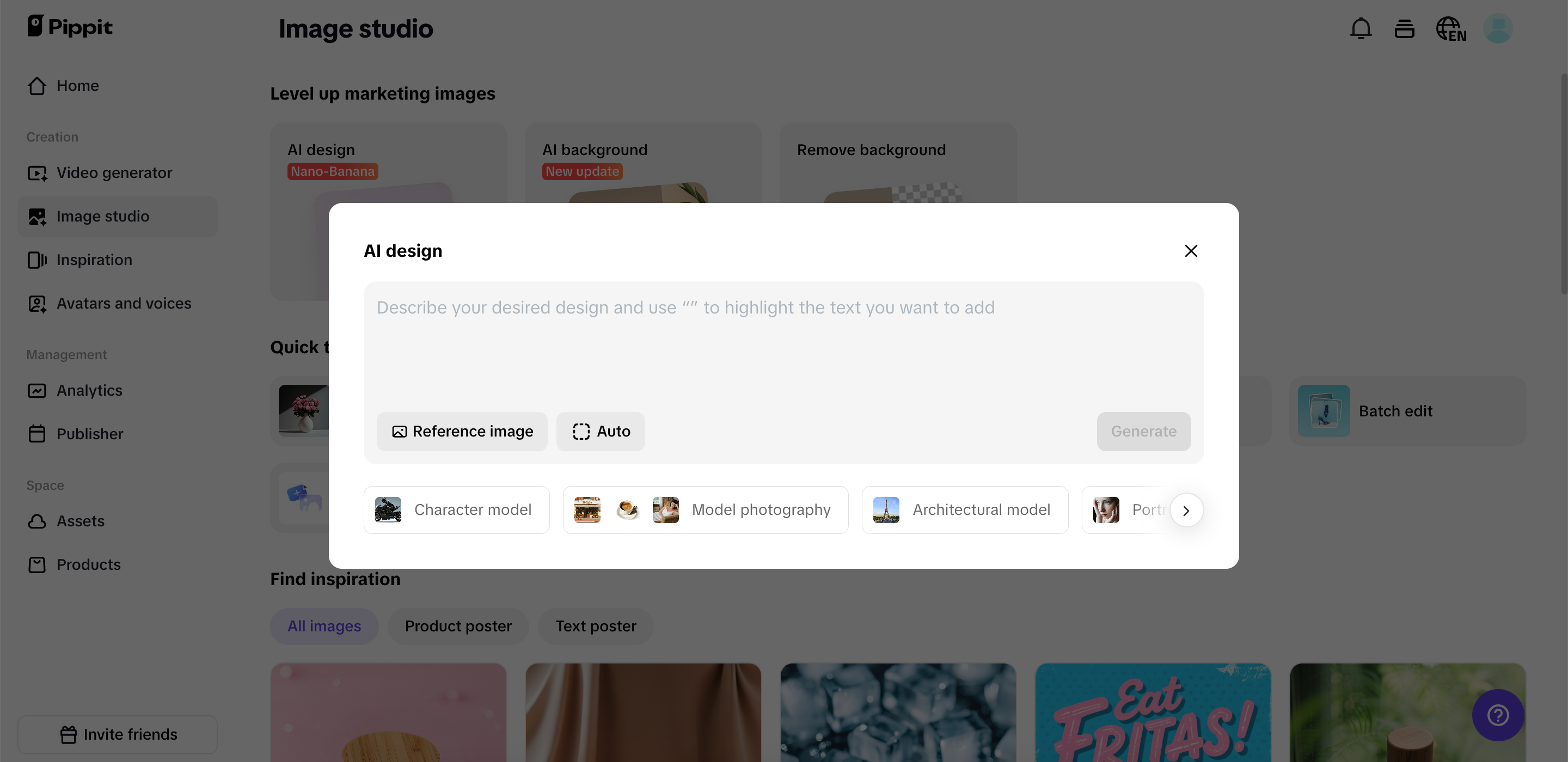 Magdagdag ng mga prompt at mag-generate.