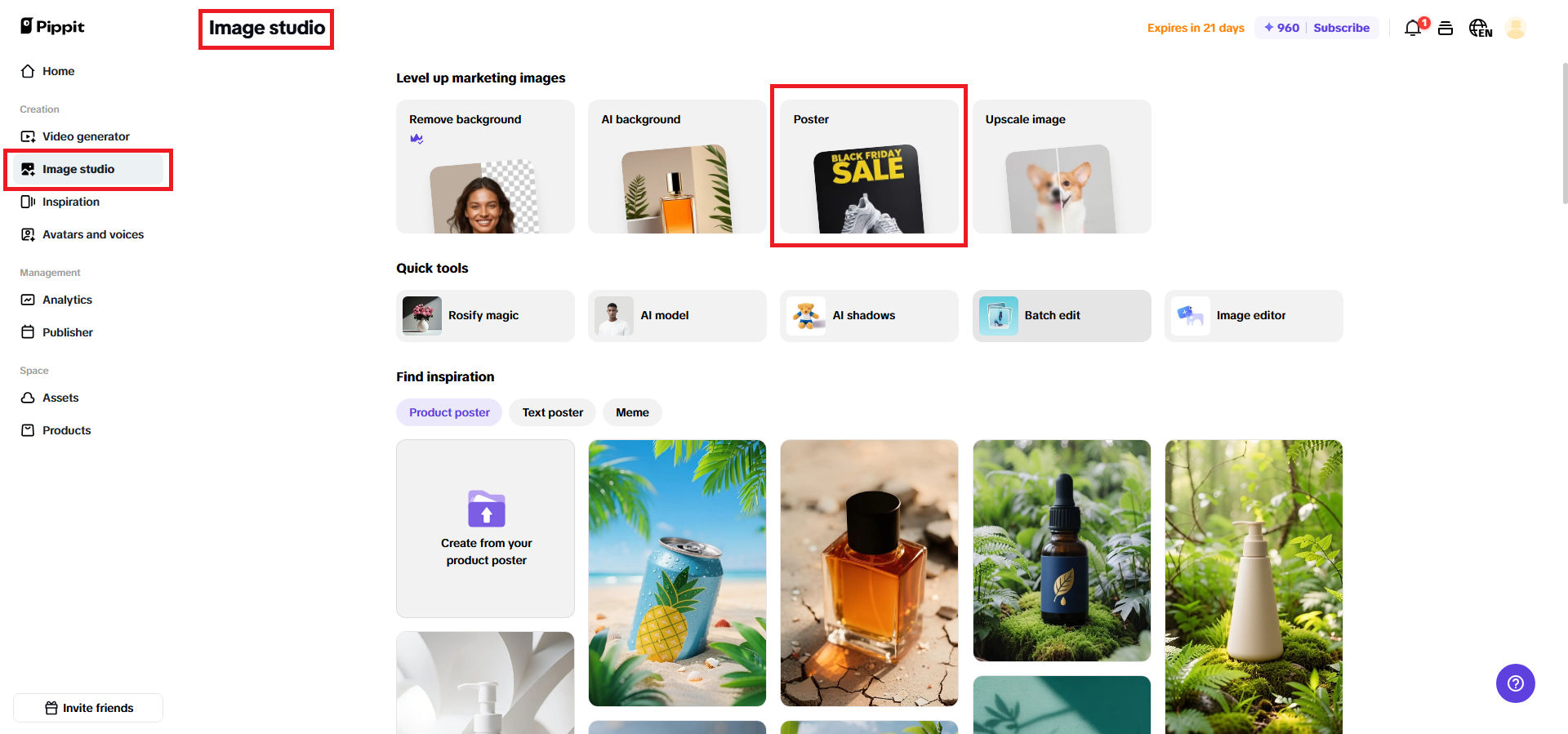 Instant poster creation