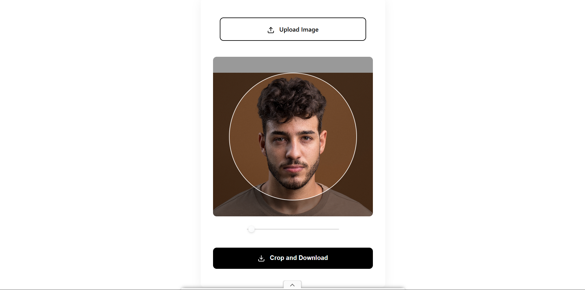 Interfața editorului pentru decuparea circulară a imaginilor.