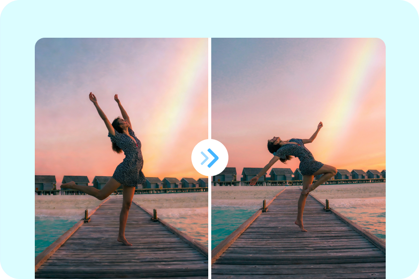 portrait pose adjustment using AI