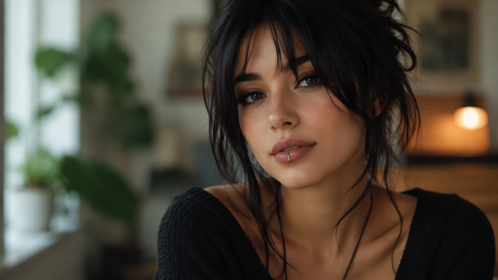 Dreamina Piercing Filter Prompt Beispiel 3: Soft Lip Piercing Style