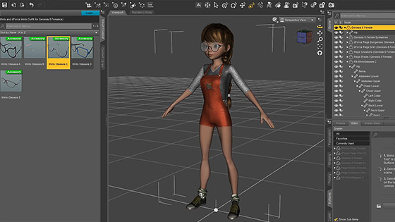 Interface of Daz 3D - the perfect cartoon animation software